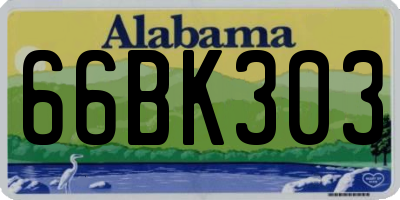AL license plate 66BK303