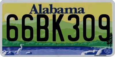 AL license plate 66BK309