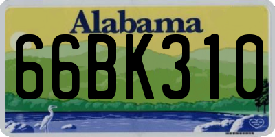 AL license plate 66BK310