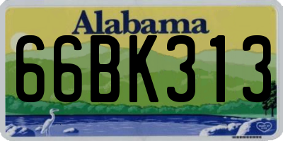 AL license plate 66BK313