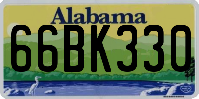 AL license plate 66BK330