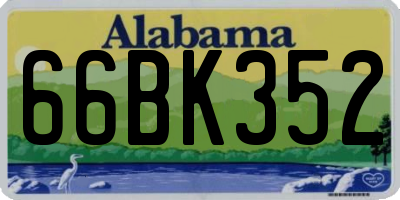 AL license plate 66BK352