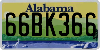 AL license plate 66BK366