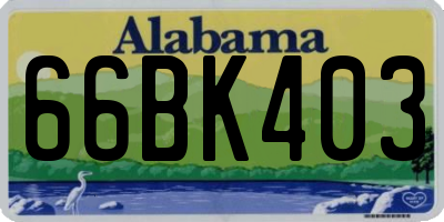 AL license plate 66BK403