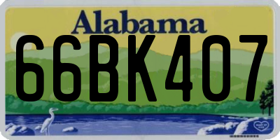 AL license plate 66BK407