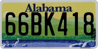 AL license plate 66BK418