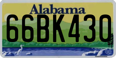 AL license plate 66BK430