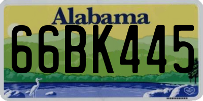 AL license plate 66BK445