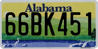 AL license plate 66BK451