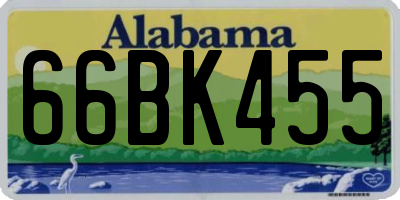 AL license plate 66BK455