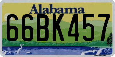 AL license plate 66BK457