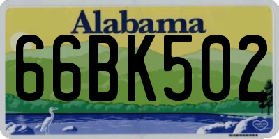 AL license plate 66BK502