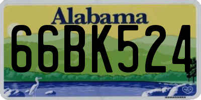 AL license plate 66BK524