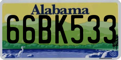 AL license plate 66BK533