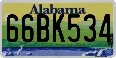 AL license plate 66BK534