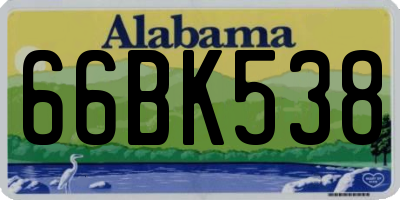 AL license plate 66BK538