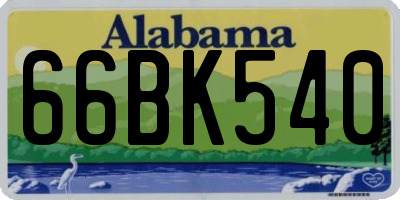 AL license plate 66BK540