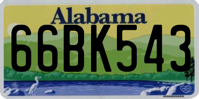 AL license plate 66BK543
