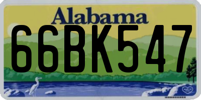 AL license plate 66BK547