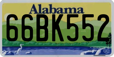 AL license plate 66BK552