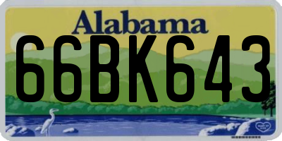 AL license plate 66BK643