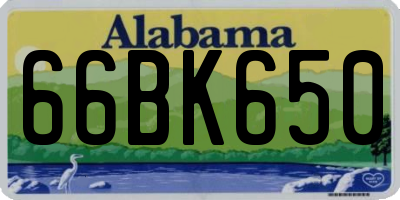 AL license plate 66BK650