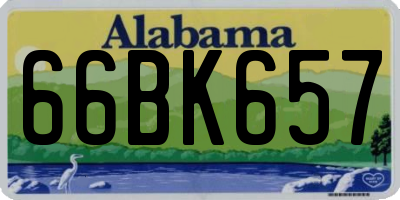 AL license plate 66BK657