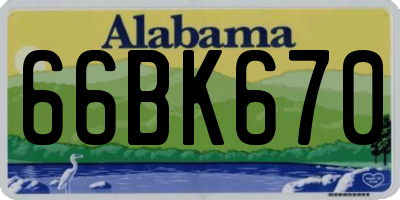 AL license plate 66BK670