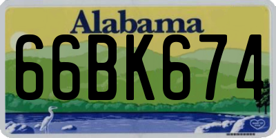 AL license plate 66BK674