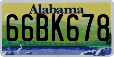 AL license plate 66BK678