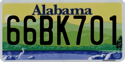 AL license plate 66BK701