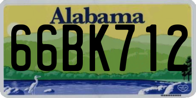 AL license plate 66BK712