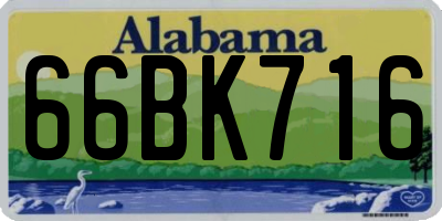 AL license plate 66BK716