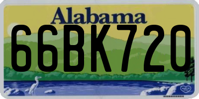 AL license plate 66BK720