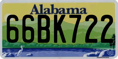 AL license plate 66BK722