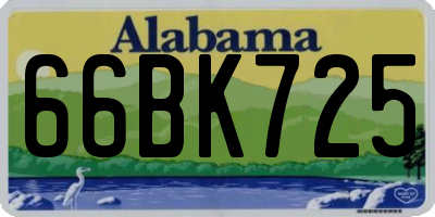 AL license plate 66BK725