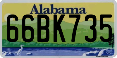 AL license plate 66BK735