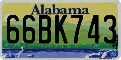 AL license plate 66BK743