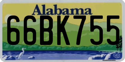AL license plate 66BK755