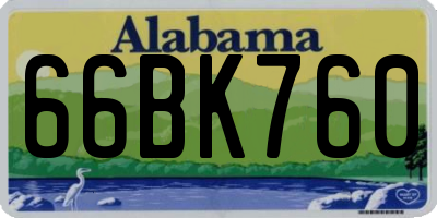 AL license plate 66BK760