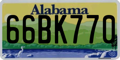 AL license plate 66BK770