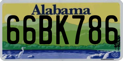 AL license plate 66BK786