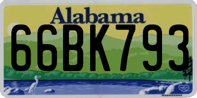 AL license plate 66BK793