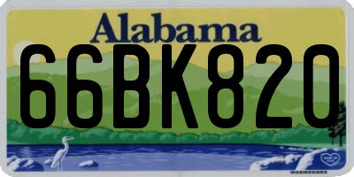 AL license plate 66BK820