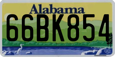 AL license plate 66BK854
