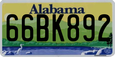 AL license plate 66BK892