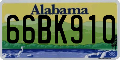 AL license plate 66BK910
