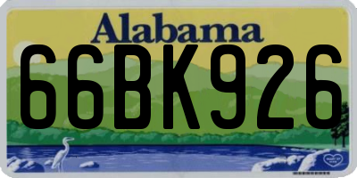 AL license plate 66BK926