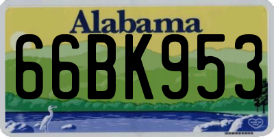 AL license plate 66BK953