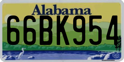 AL license plate 66BK954